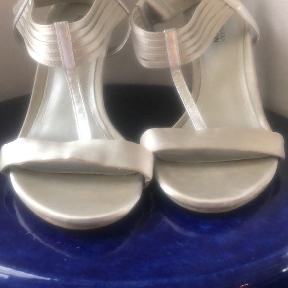 Wedding guest bridal bridesmaid bride prom dance comfortable strappy heel silver - Picture 12 of 13